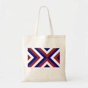 Bolsa Tote Chevron de Vermelho, Branco e Azul