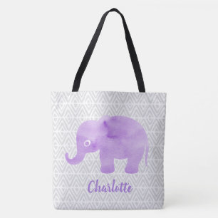 Bolsa Tote Chevron Primitivo Do Elefante De Aquarelas Shibori