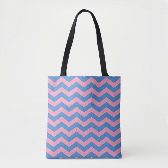 Bolsa Tote Chevrons da Orquídea Violeta Azul (Frente)