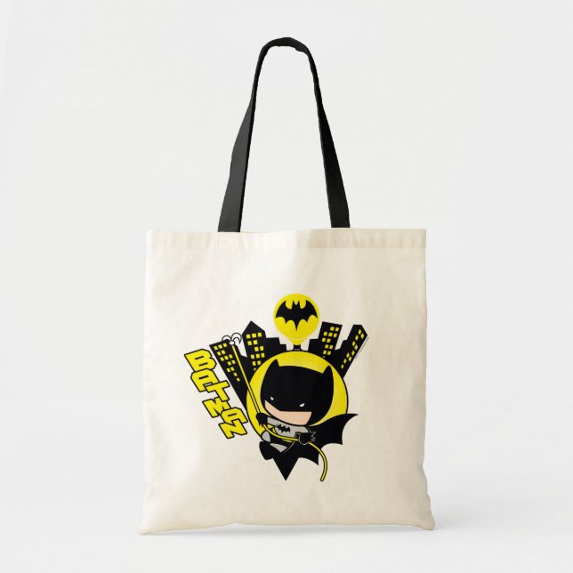 Bolsa Tote Chibi Batman Escalando A Cidade (Frente)