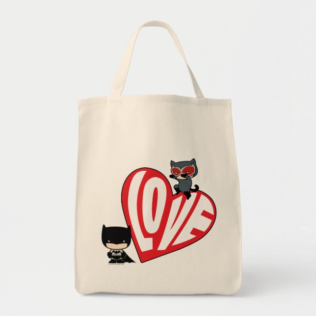 Bolsa Tote Chibi CatWomen Punt em Batman (Frente)