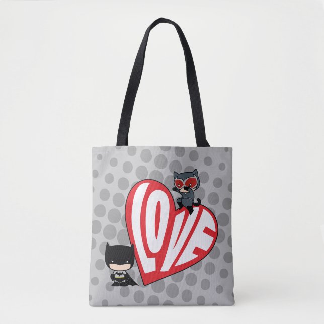 Bolsa Tote Chibi CatWomen Punt em Batman (Frente)