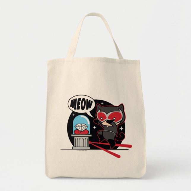 Bolsa Tote Chibi CatWomen Roubando Um Diamante (Frente)