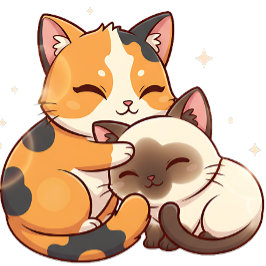 Bolsa Tote Chibi Gato Dormindo – Calico e Siameses Dormindo J