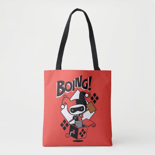 Bolsa Tote Chibi Harley-Quinn-In-A-Box Com Martelo (Frente)