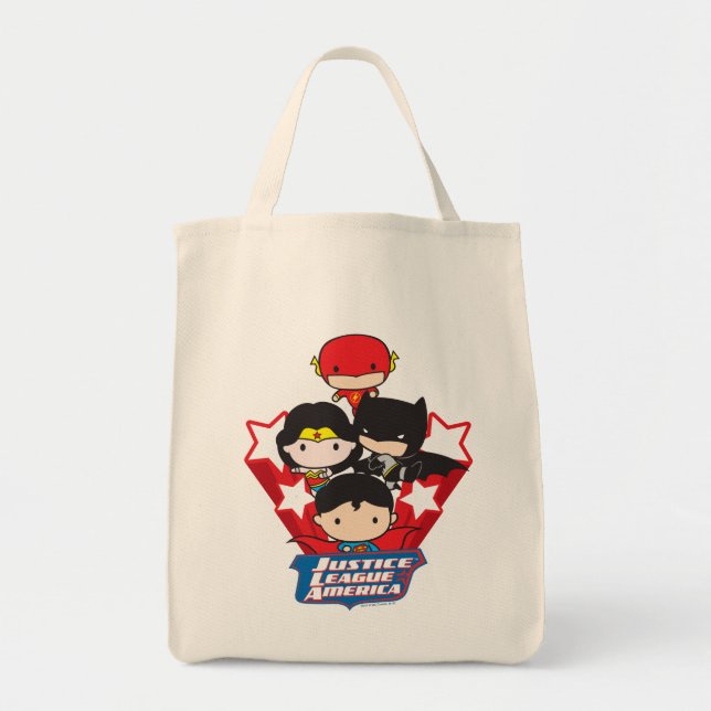 Bolsa Tote Chibi Justice League of America Stars (Frente)