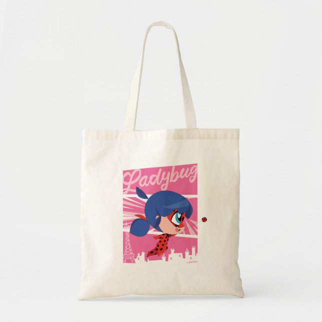 Bolsa Tote Chibi Ladybug em Paris (Frente)