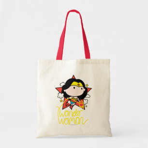 Bolsa Tote Chibi Mulher Maravilha Voando Com Laço