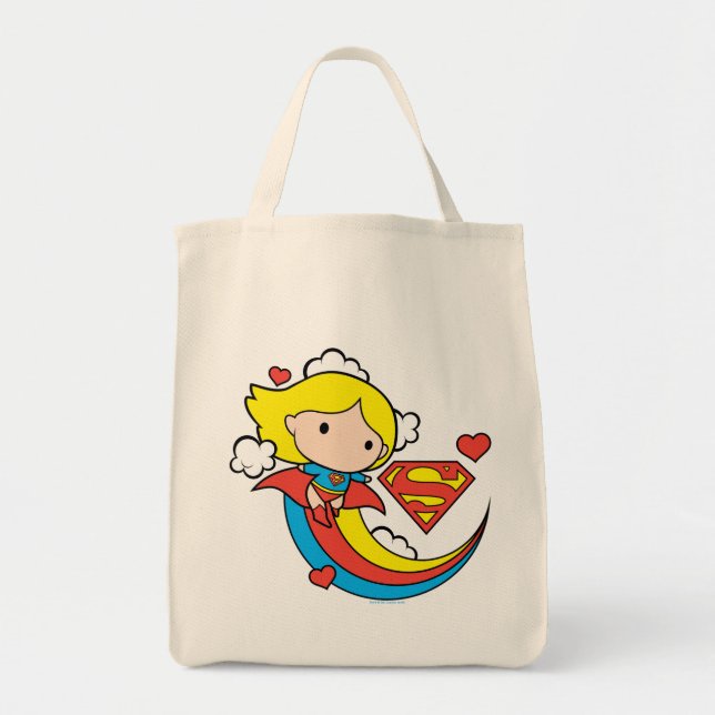 Bolsa Tote Chibi Supergirl Flying Rainbow (Frente)