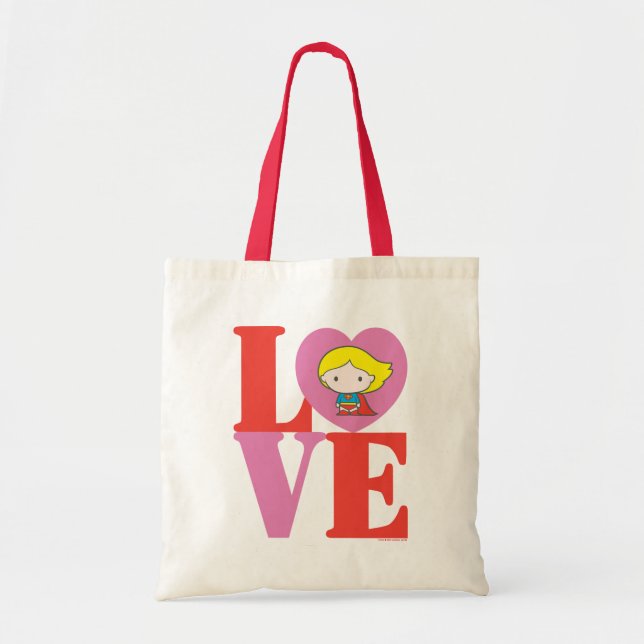 Bolsa Tote Chibi Supergirl LOVE (Frente)