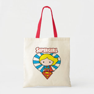 Bolsa Tote Chibi Supergirl Starburst Heart and Logo
