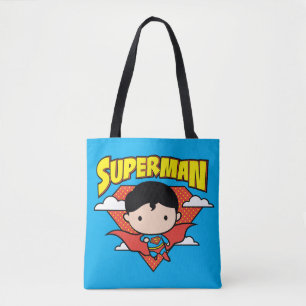 Bolsa Tote Chibi Superman Bolinhas Shield e Nome