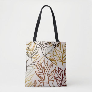 Bolsa Tote Chic boho outono folhas vetor abstrato