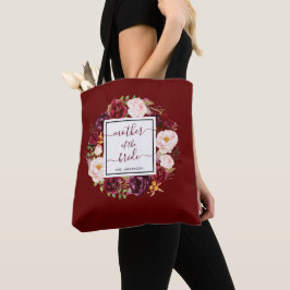 Bolsa Tote Chic Burgundy Marsala Mãe do Casamento Bride