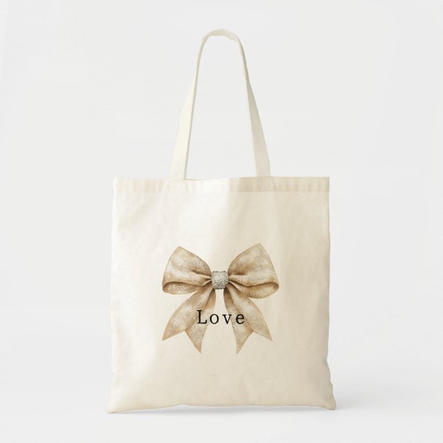 Bolsa Tote Chic Cream Silver Glam Arco Love (Frente)