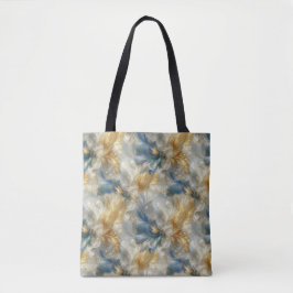 Bolsa Tote Chic Elegant Swirls in Dourado, Silver, Blue, Yell