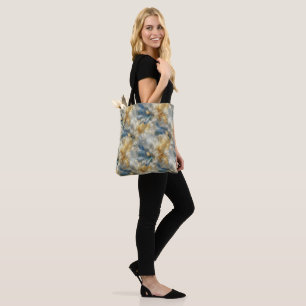 Bolsa Tote Chic Elegant Swirls in Dourado, Silver, Blue, Yell