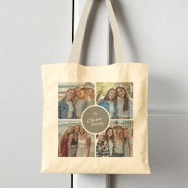 Bolsa Tote Chic Elegante de Colagem de Fotos Personalizada Mo