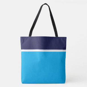 Bolsa Tote Chic Esportivo Azul Marinho Branco Top Listras No