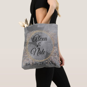 Bolsa Tote Chic Feather Floral Wreath Wedding