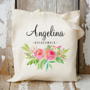 Bolsa Tote Chic Floral Bridesmaid Personalizado- 6