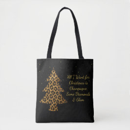 Bolsa Tote Chic Holiday Leopard Tree Design