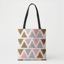 Bolsa Tote Chic Leopard & Pink Triangle Pattern