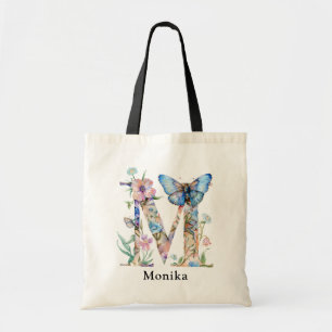 Bolsa Tote Chic - Letra M Whimsical Floral Monograma