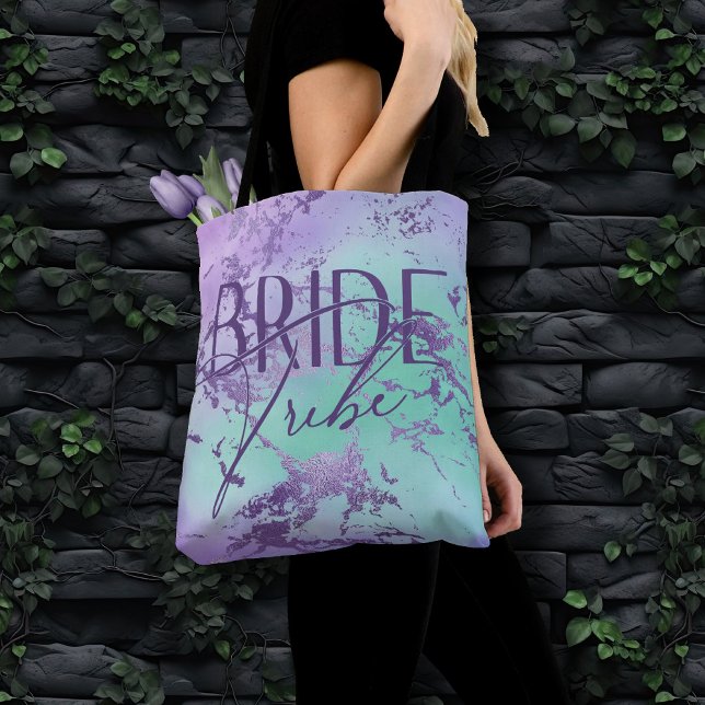 Bolsa Tote Chic Marble | Lavanda Roxo e Hortelã Tribu da Noiv (Criador carregado)