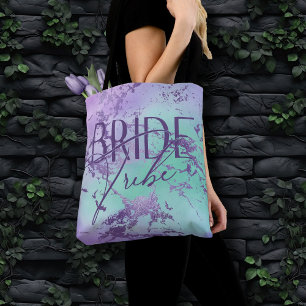 Bolsa Tote Chic Marble   Lavanda Roxo e Noiva da Tribo Menta
