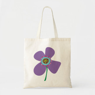 Bolsa Tote Chic Purple Daisy Pop Summer Flower Cute