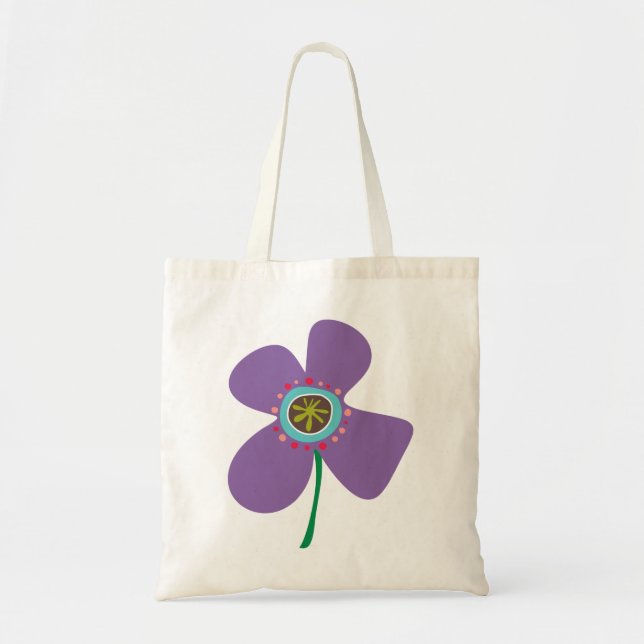 Bolsa Tote Chic Purple Daisy Pop Summer Flower Cute (Frente)