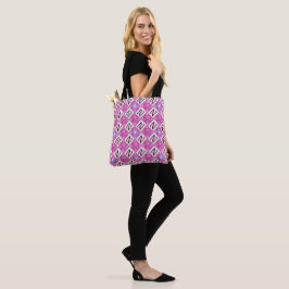 Bolsa Tote Chic Rosa Alfabeto Geométrico Inicial N