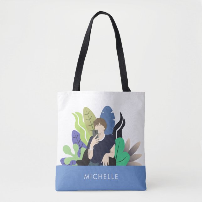 Bolsa Tote Chic Short Hair Girl Art (Frente)