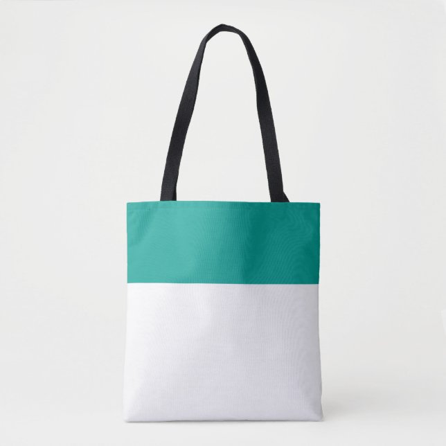 Bolsa Tote Chic Sleek White Um Terceiro Verão Teto Topo (Frente)