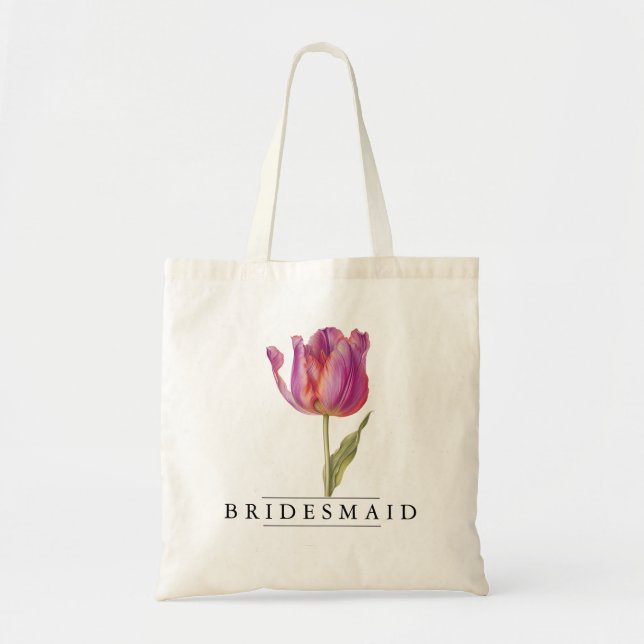 Bolsa Tote Chic Tulip Floral Botânica-Personalizar-Orçamento (Frente)