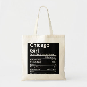 Bolsa Tote CHICAGO GIRL IL ILLINOIS Funny City Home Roots EUA