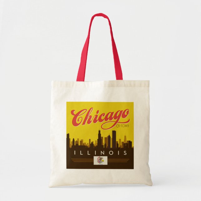 Bolsa Tote Chicago Illinois Skyline (Frente)