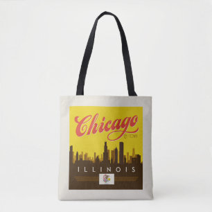 Bolsa Tote Chicago Illinois Skyline