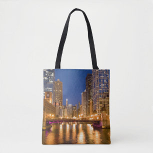 Bolsa Tote Chicago, Illinois, Skyline e Chicago River