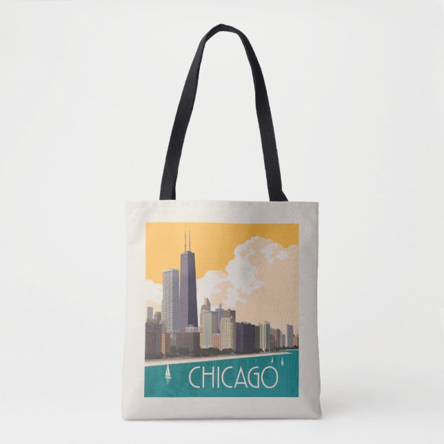 Bolsa Tote Chicago | Linha Skyline Moderna (Frente)