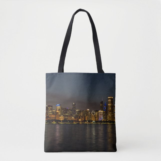 Bolsa Tote Chicago Night Cityscape (Frente)