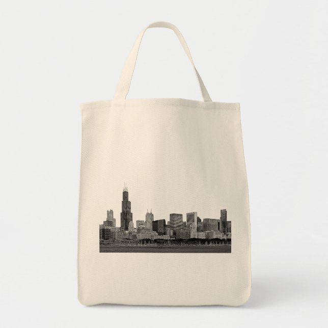 Bolsa Tote Chicago Skyline Etch (Frente)