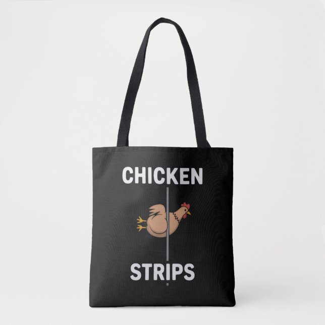 Bolsa Tote Chicken Strips Pun Funny Jokes Sarcastic Life  (Frente)