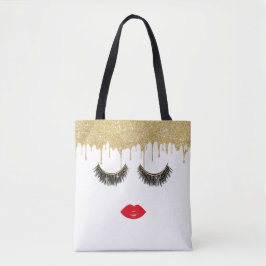 Bolsa Tote Chicotes & gotejamento Dourado moderno da menina