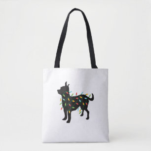 Bolsa Tote Chihuahua Christmas Lights Xmas Gift for Dog Lover