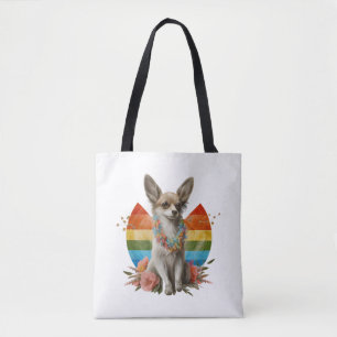Bolsa Tote Chihuahua Cute Dog Linda Flores Rapariga