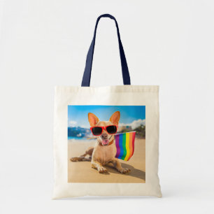 Bolsa Tote Chihuahua Dog na praia