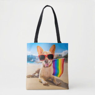Bolsa Tote Chihuahua Dog na praia