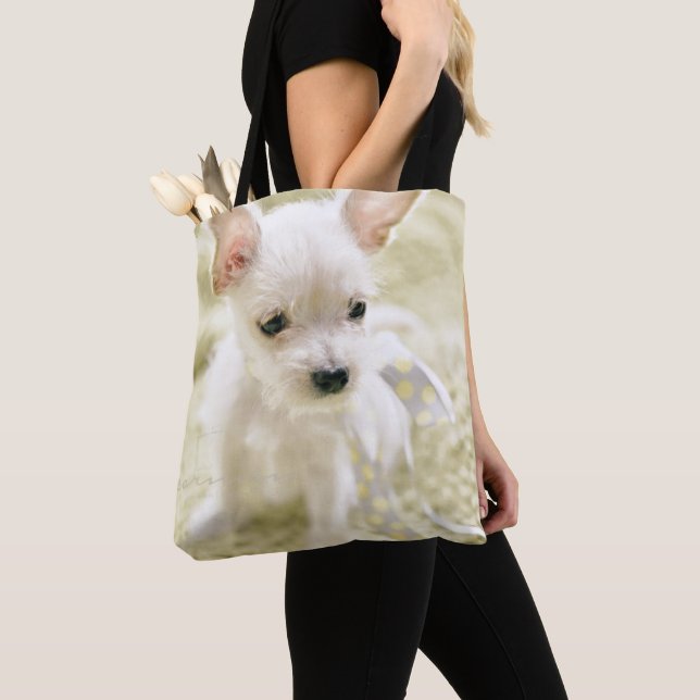 Bolsa Tote Chihuahua e filhote de cachorro maltês (Close Up)